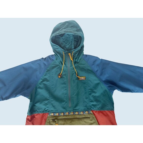 LL BEAN Women's Mountain Classic Colorblock Anorak Jacket Sz M - Picture 3 of 8
